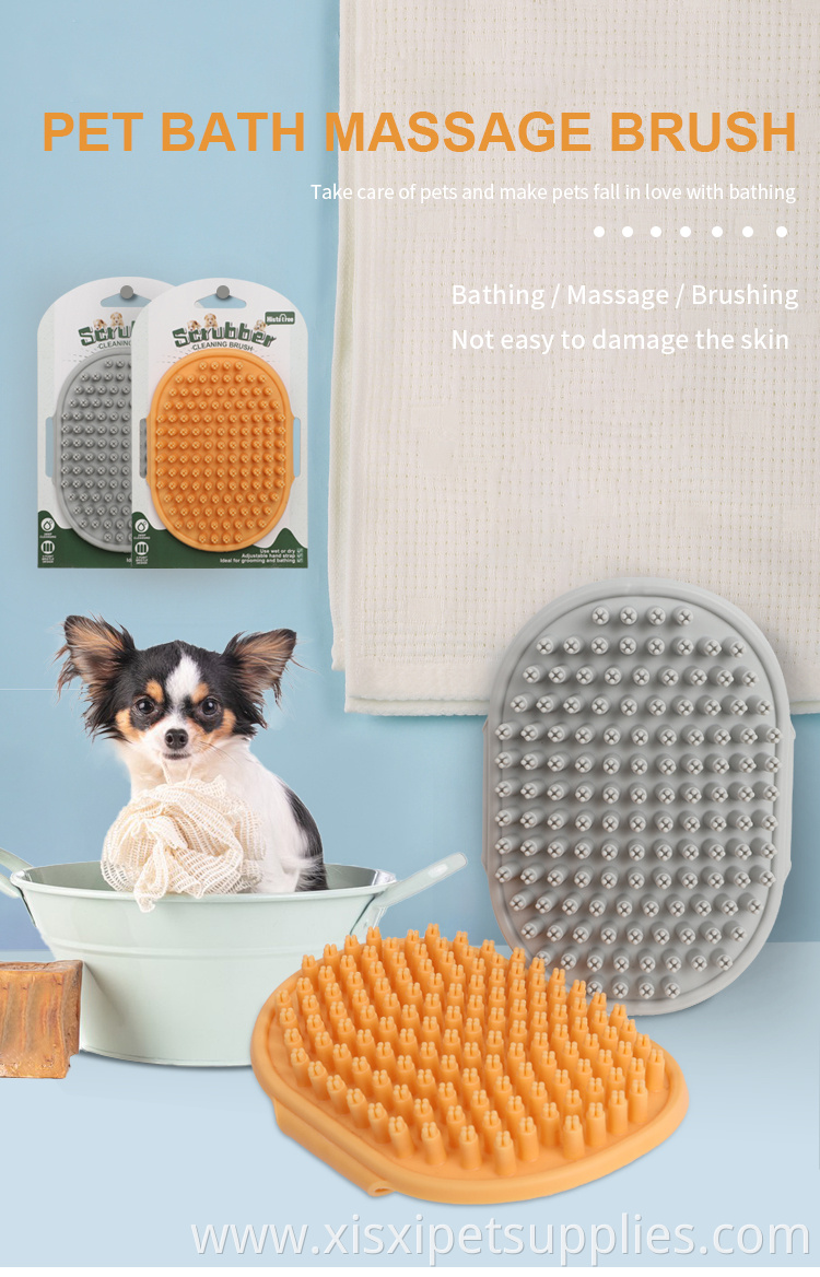 Factory Wholesale Rubber Dog Bath Grooming Brush Pet Dog Bath Brush Comb